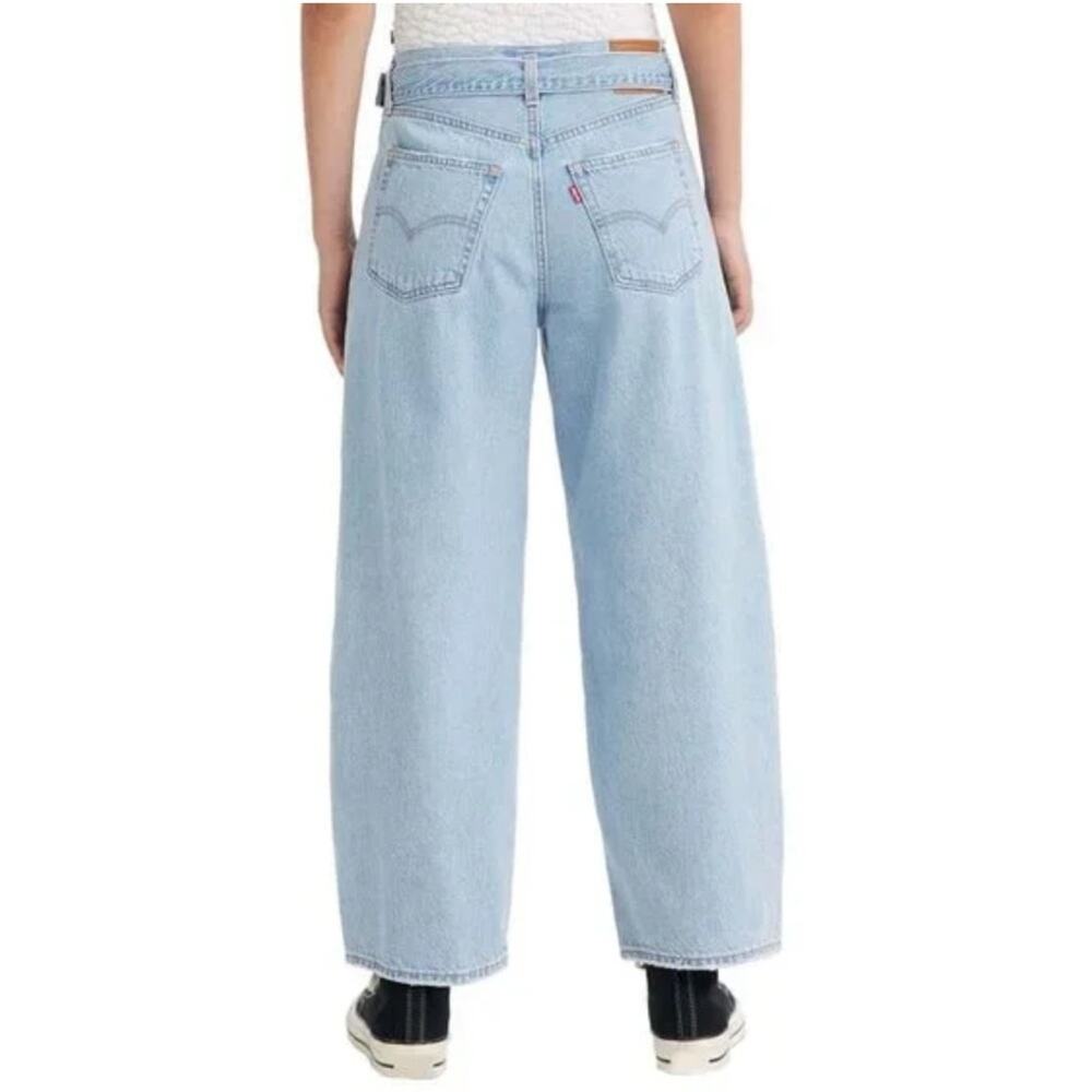Levis Baggy Jeans Living Legend Light Wash Belted High Rise Wide Leg 30 - Picture 2 of 15